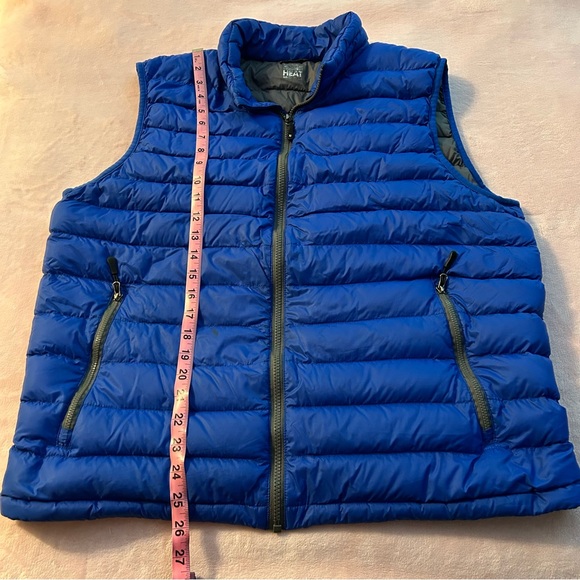 32 degrees blue packable down filled puffer vest size L zippered pockets - Picture 7 of 8